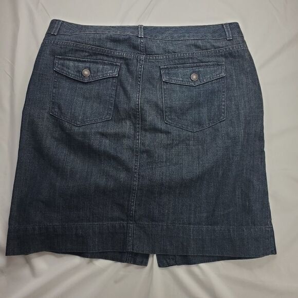 12 GAP JEANS DENIM BUTTON FLY FRONT JEAN SKIRT - Picture 6 of 10